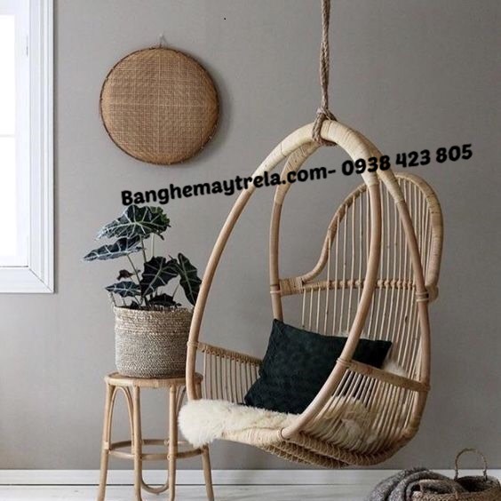 Xích đu mây tự nhiên treo phòng khách